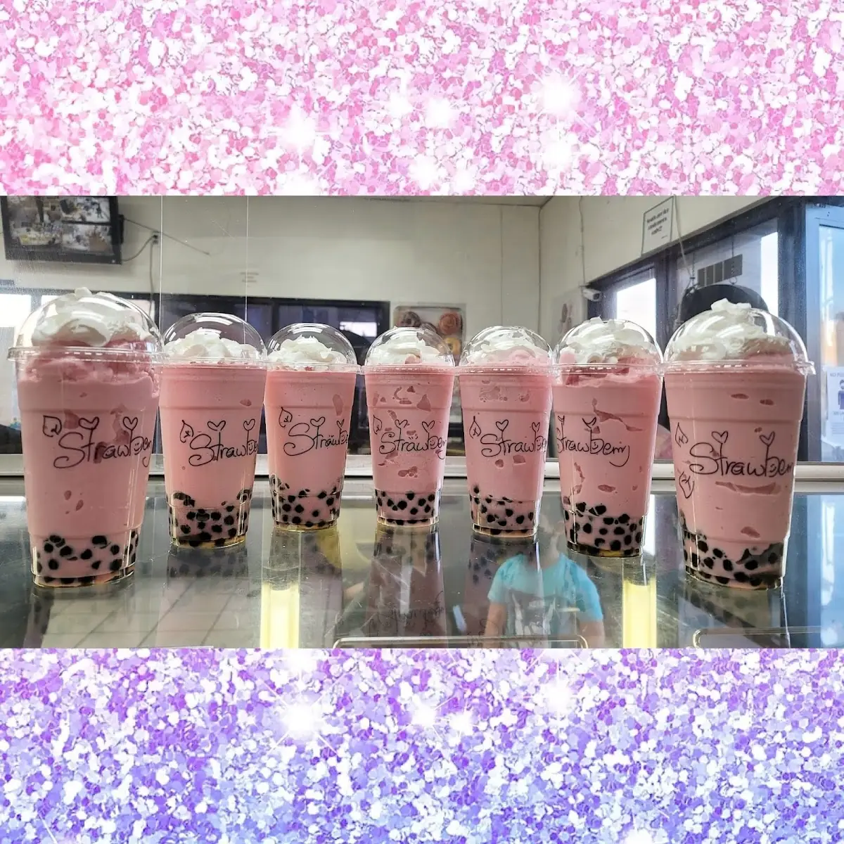 Strawberry Smoothie with Extra Boba