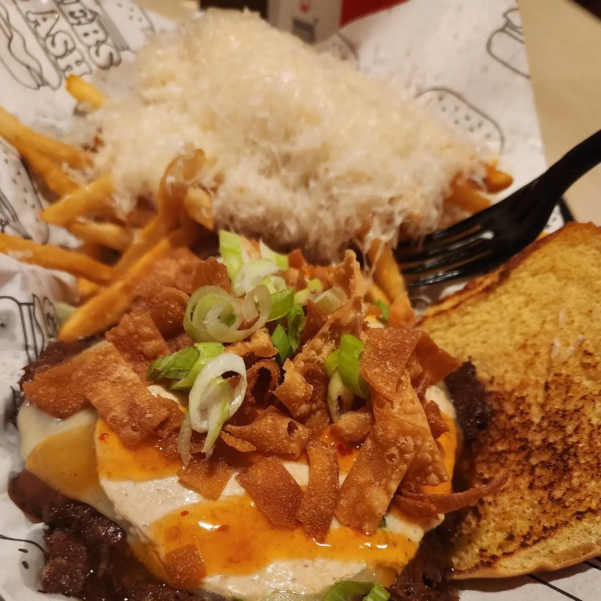 Crab Rangoon Smash& Parm Fries