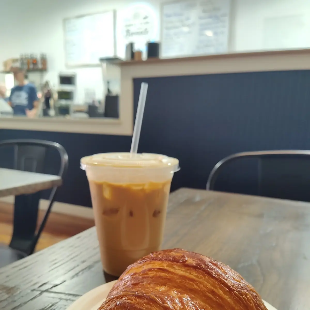 Ham and Cheese Croissant and Latte