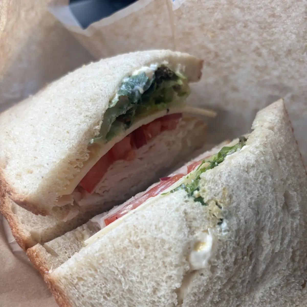 Turkey and Cheese Sandwich on Sourdough