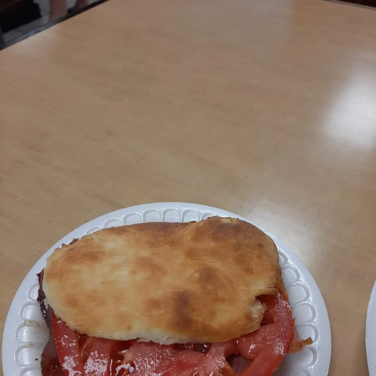 Ham Biscuit with Tomato Slices