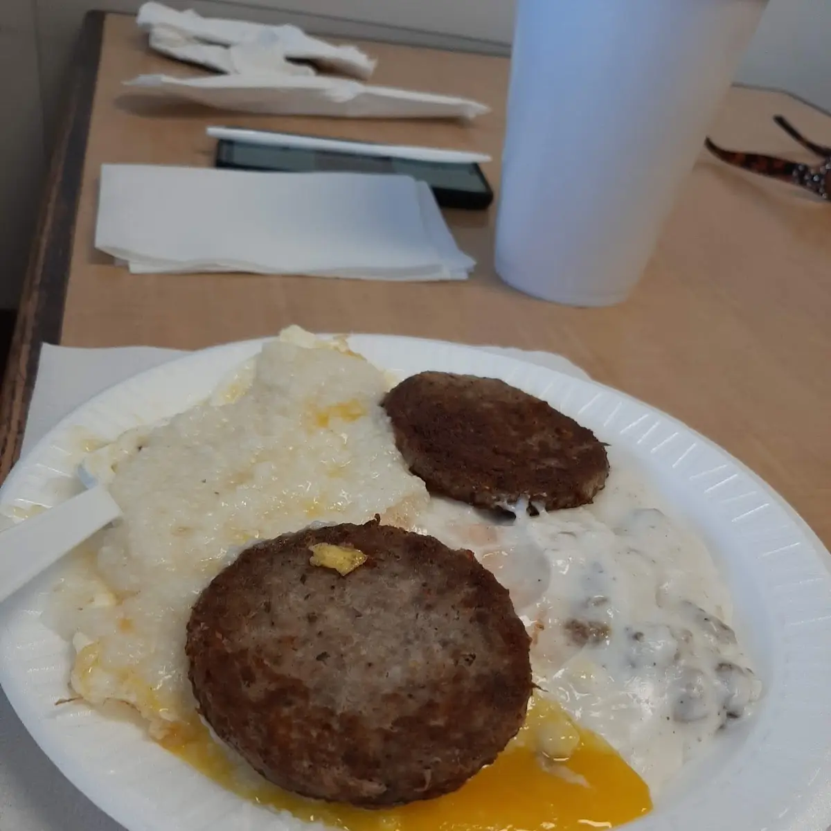 Two Egg Breakfast with Sausage Gravy Biscuits