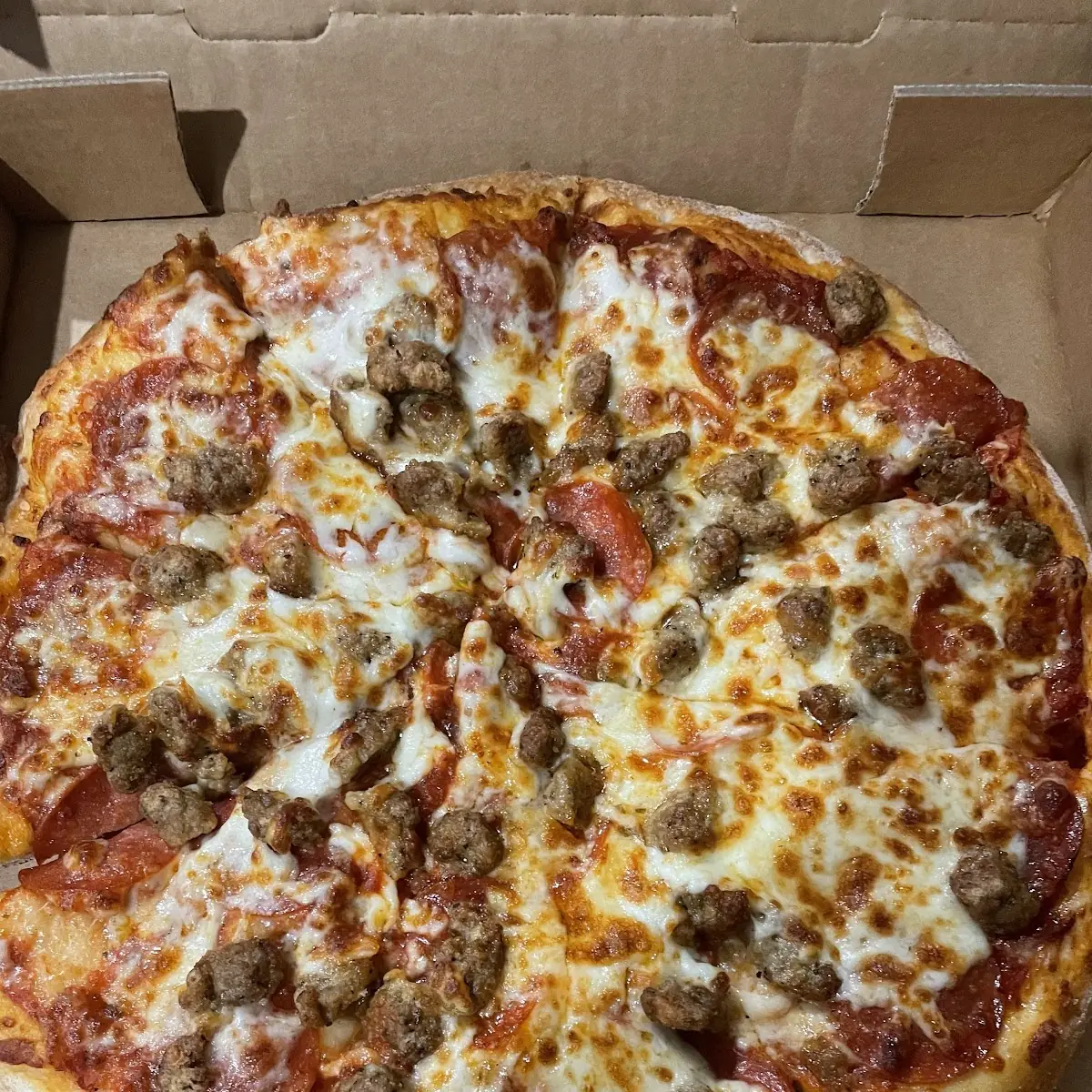 Three Sausage Pizza