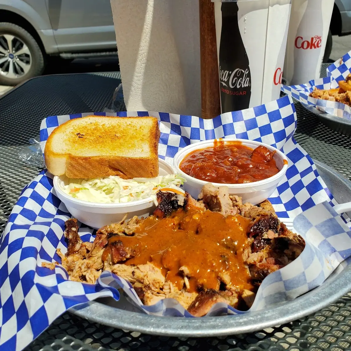 Pulled Pork Collard Greens and Baked Beans