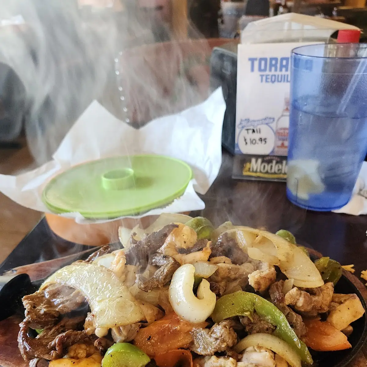 Sizzling Chicken Fajitas and Margaritas