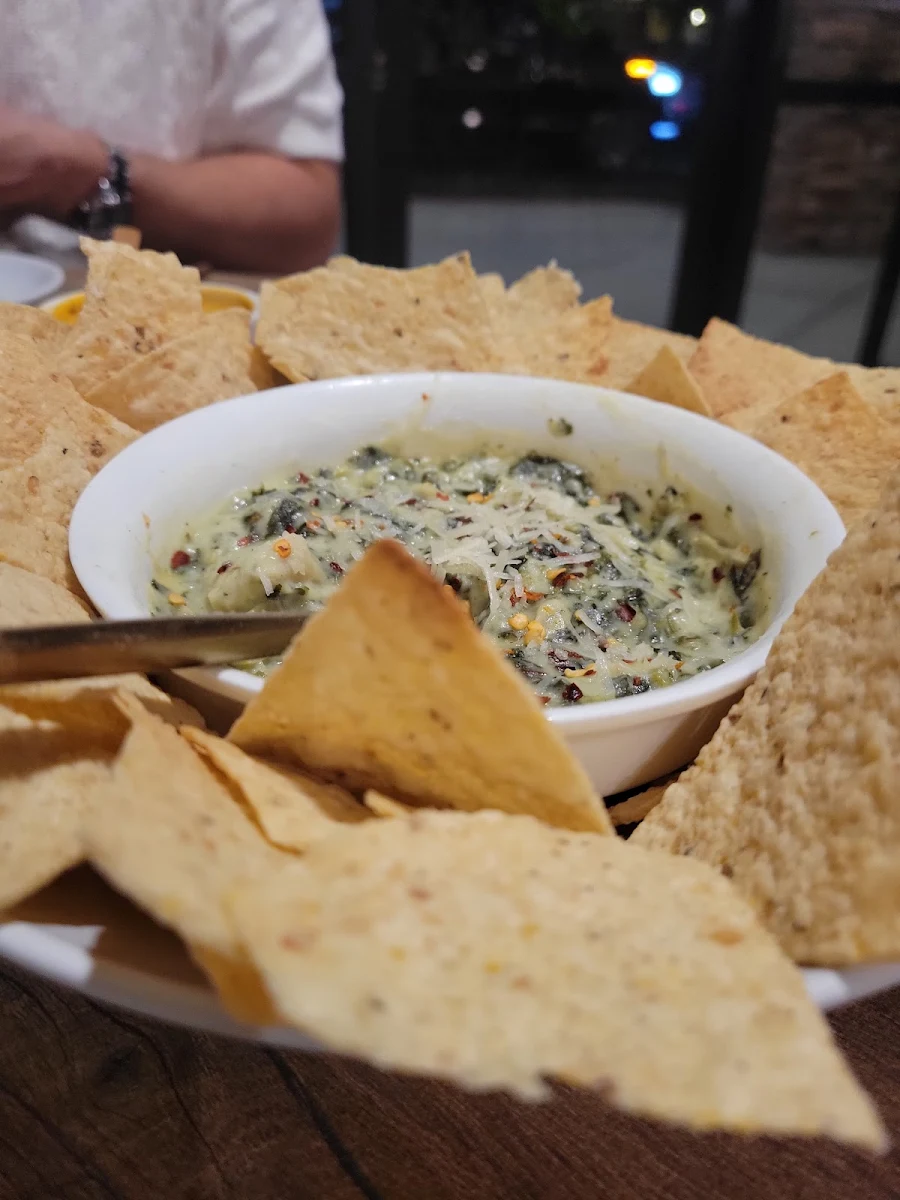 Spinach Artichoke Dip with Tortilla Chips