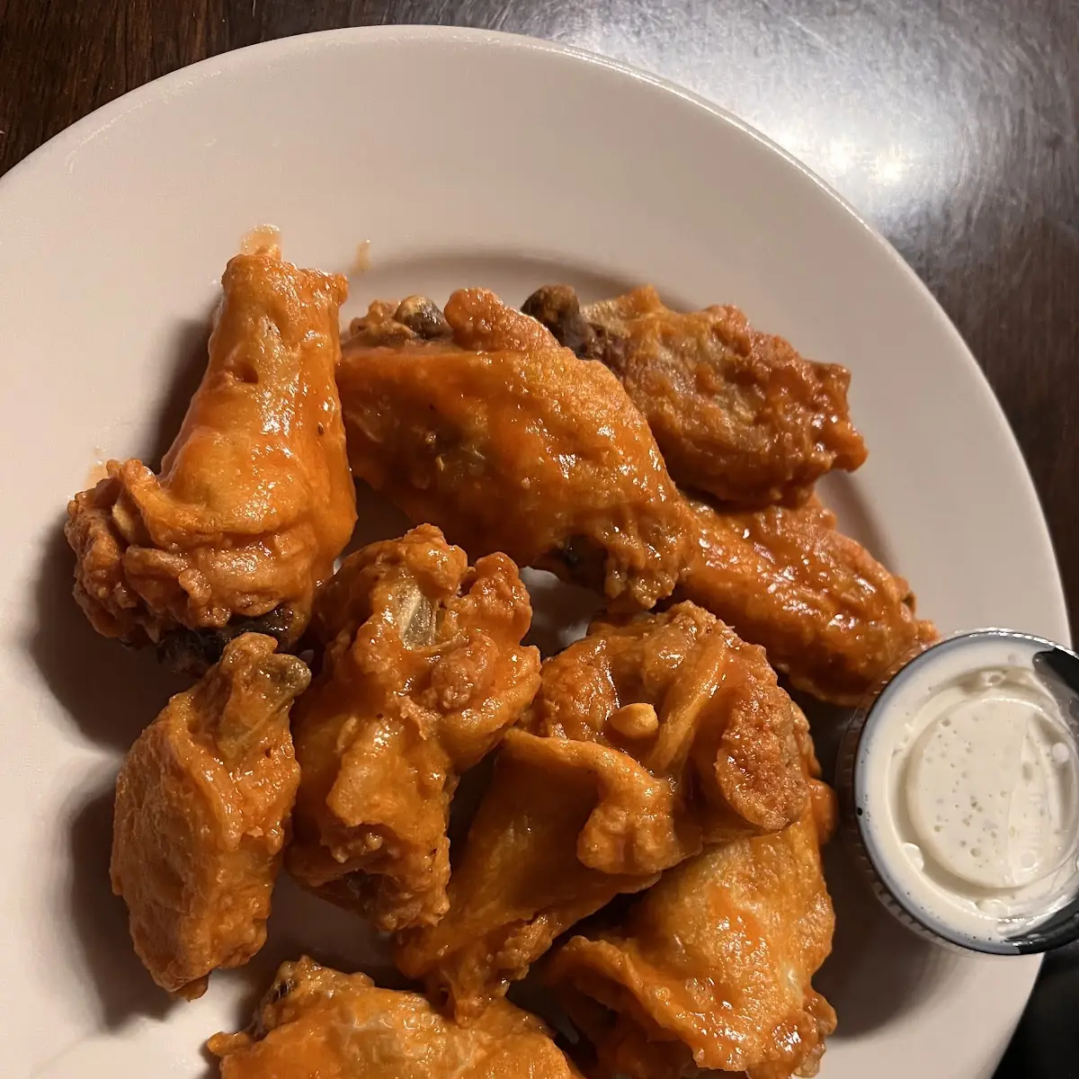 Large One Topping Pizza and Hot Wings