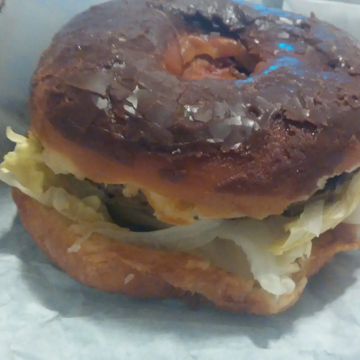 Chocolate Bacon Cheeseburger Donut