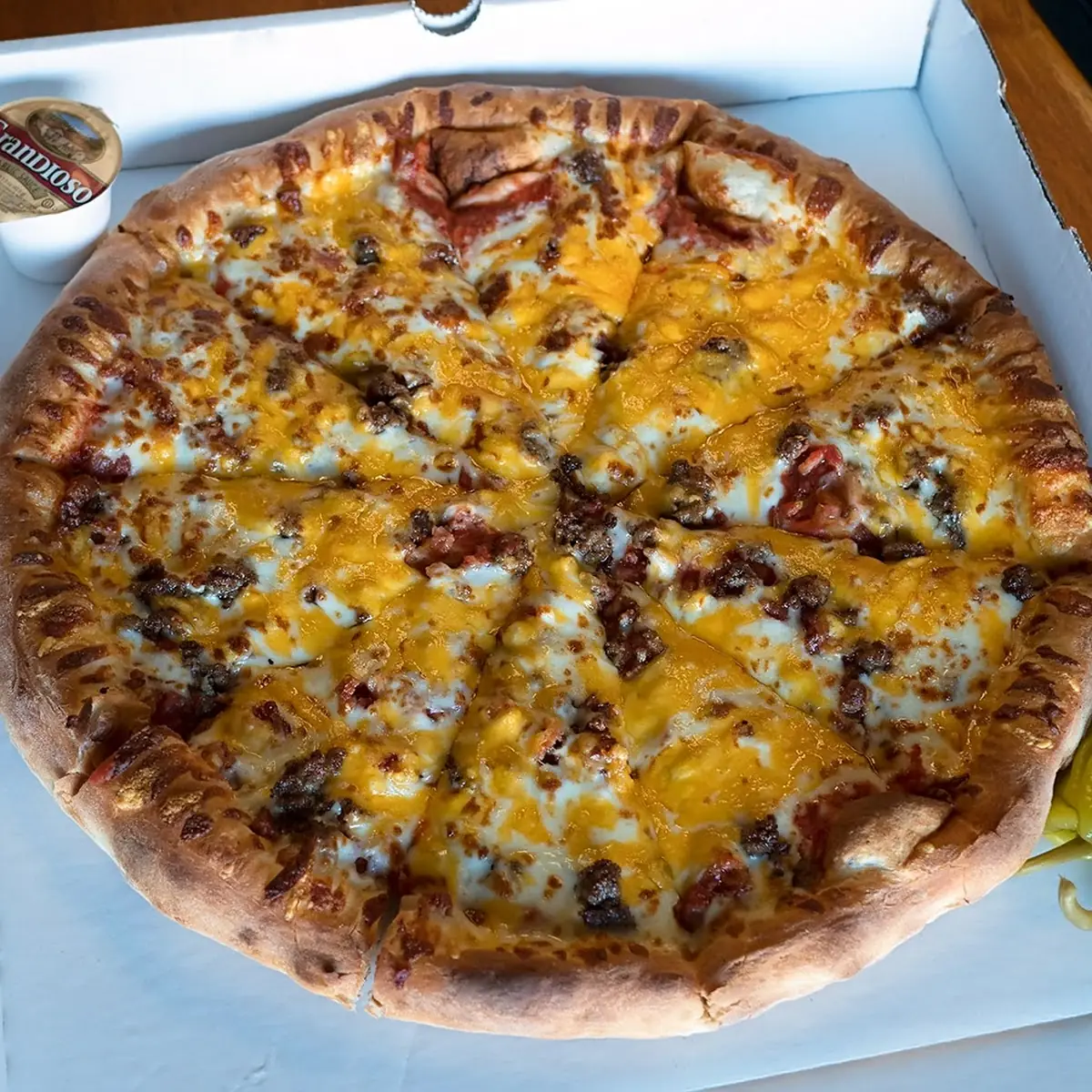 Bacon Cheddar Cheeseburger Pizza