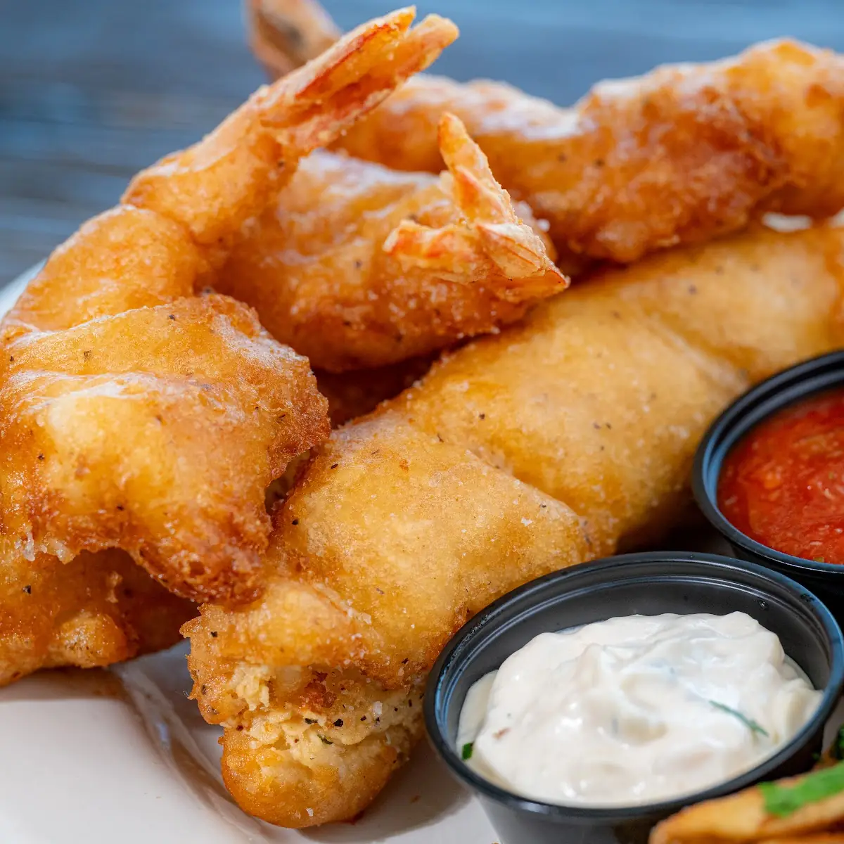 Ale Battered Fried Shrimp Louie Salad