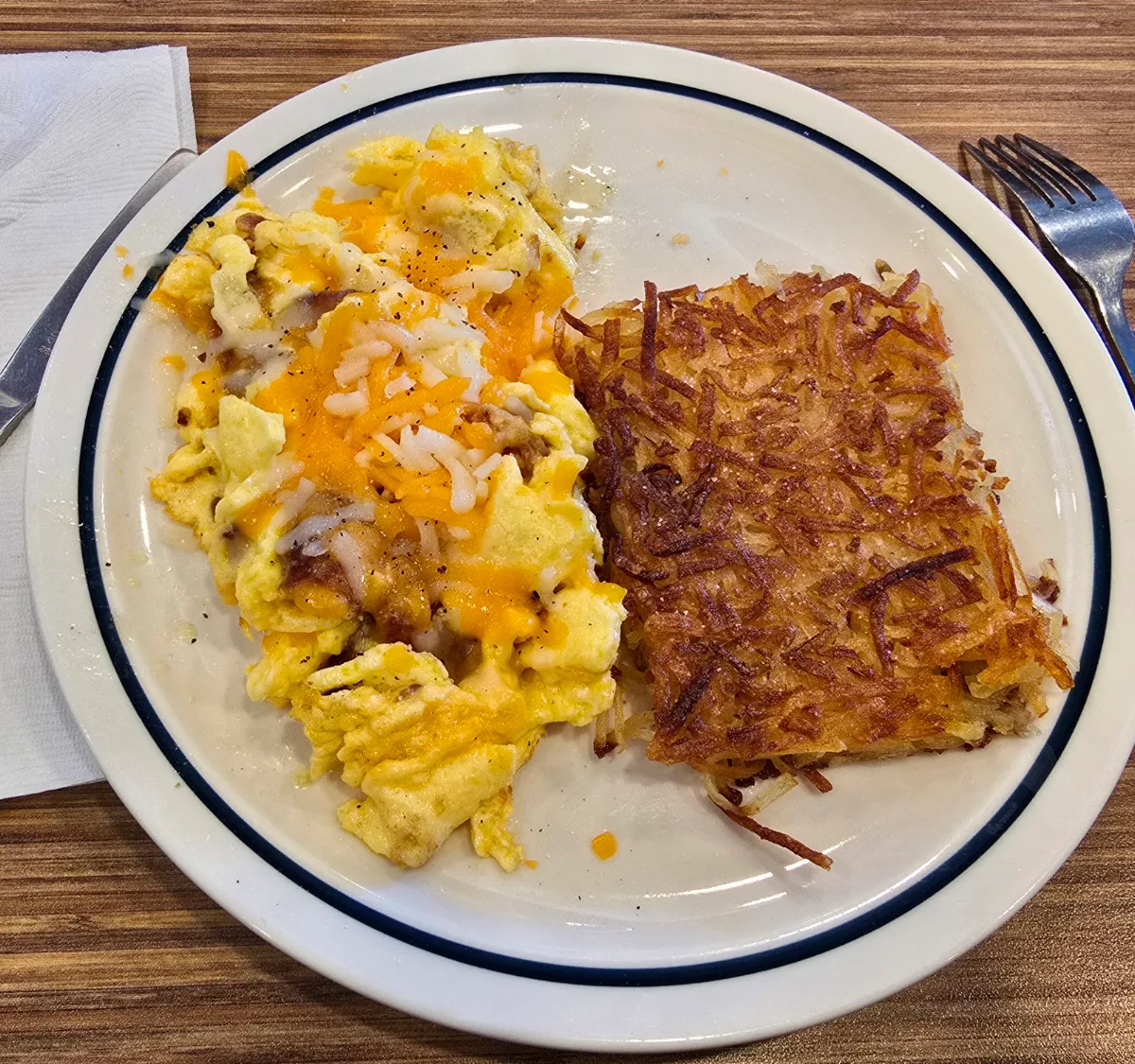 Omelet and Hash Browns