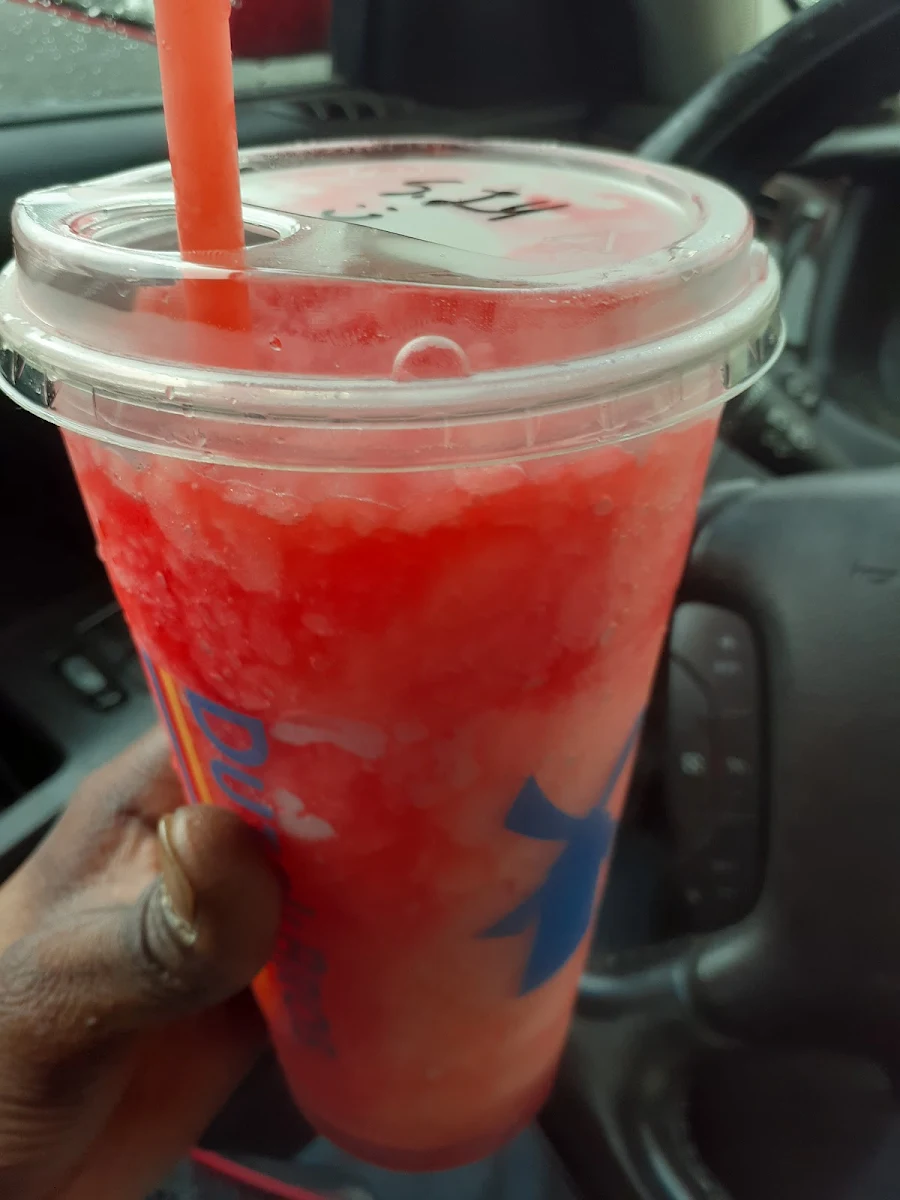 Large Shark Attack Rebel Blended with Extra Ice and Red Drizzle