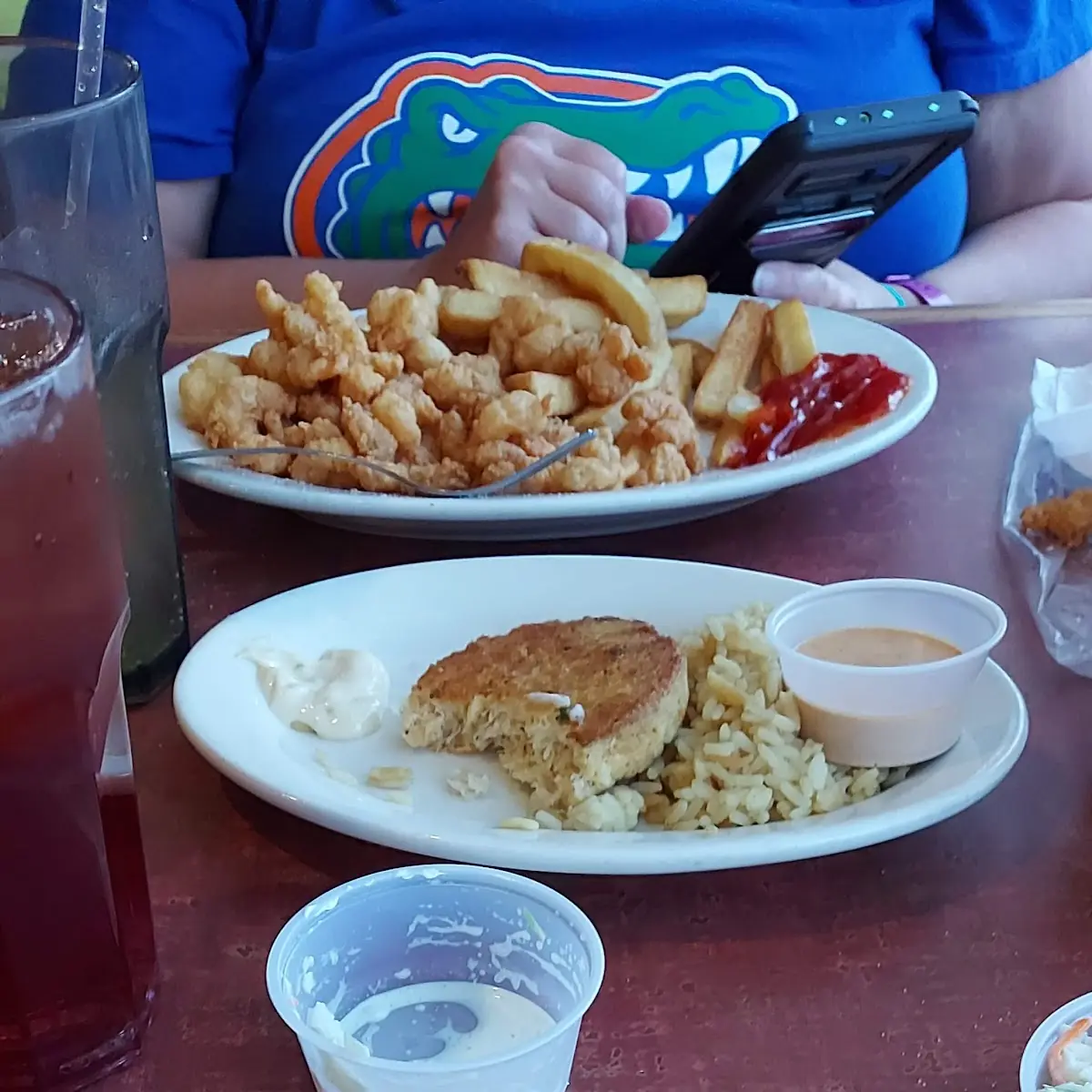 Clam Strips and Shrimp
