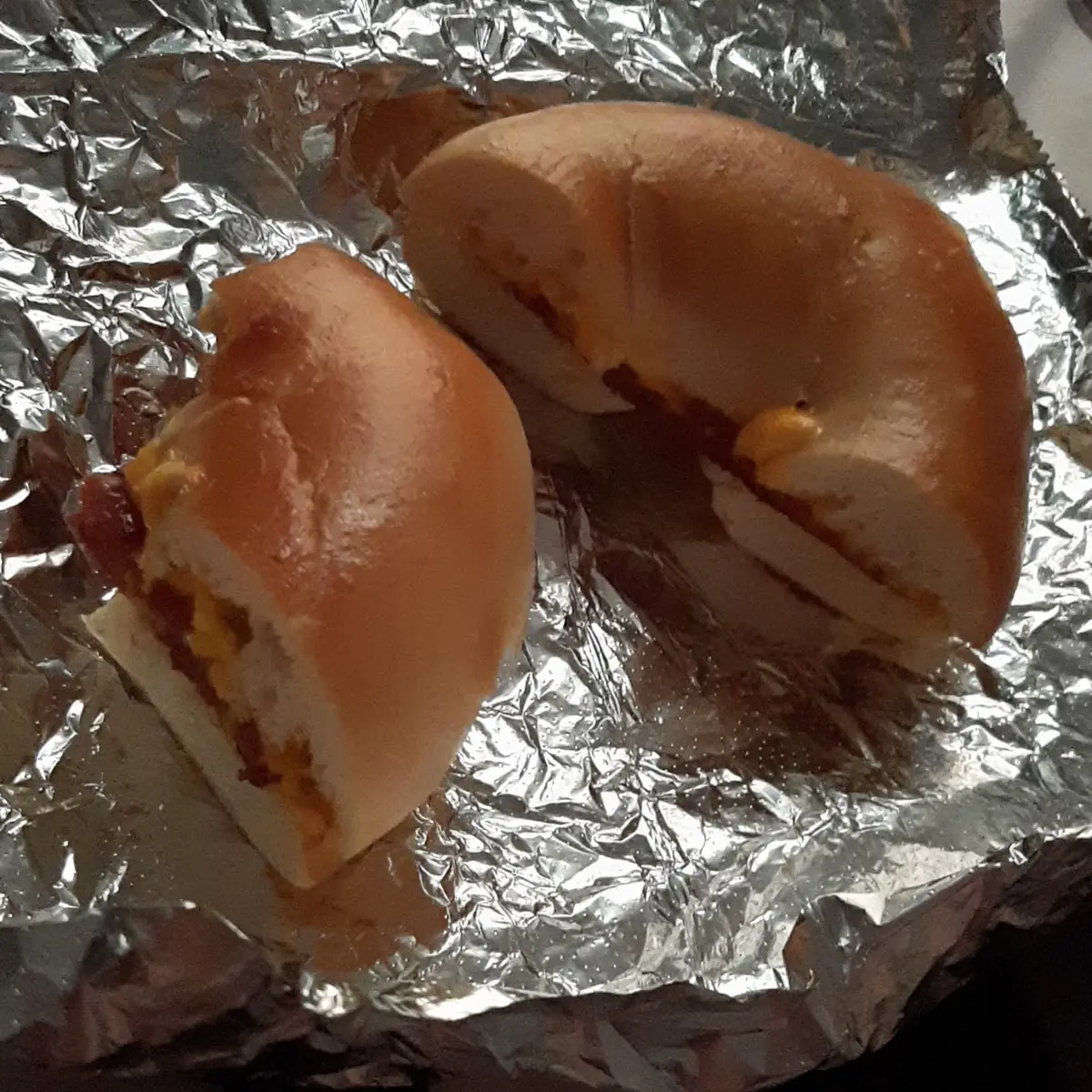 Pork Roll and Cheese on a Plain Bagel