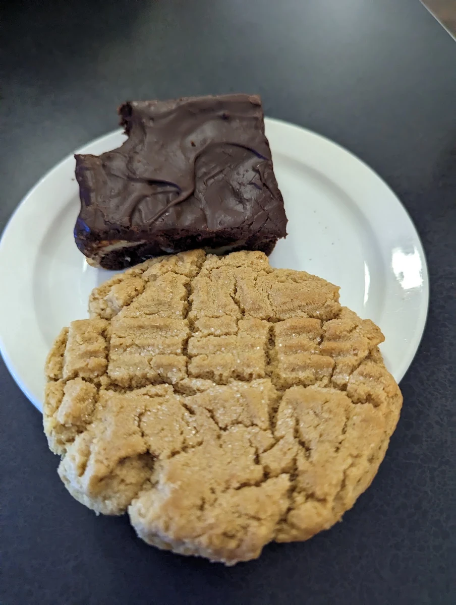 Peanut Butter Cookie and a Brownie