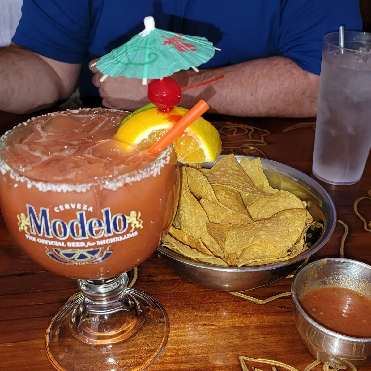 Strawberry Mango Margarita with Chips Salsa