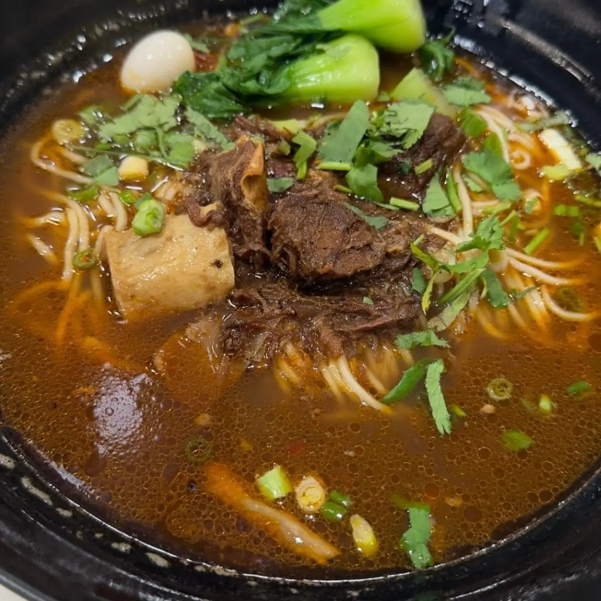 Beef Noodle Soup with Fried Egg