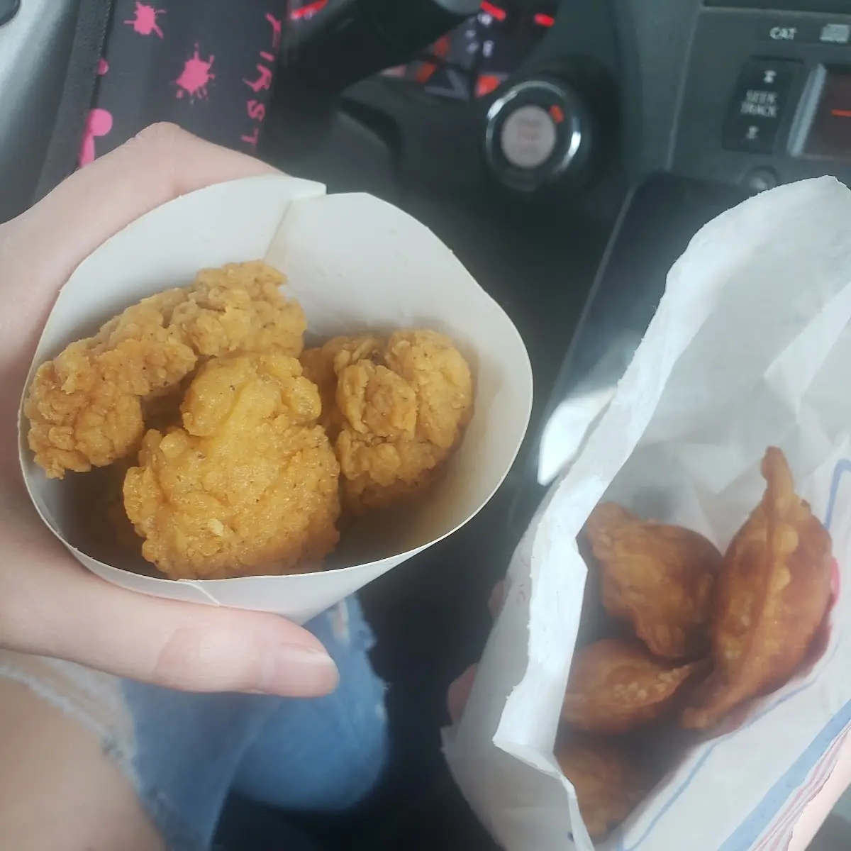 Popcorn Chicken and Buffalo Chicken Dip Bites