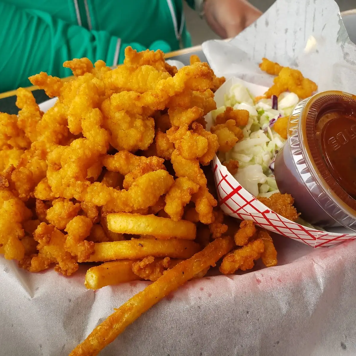 Fried Clam Strips with Cocktail Sauce
