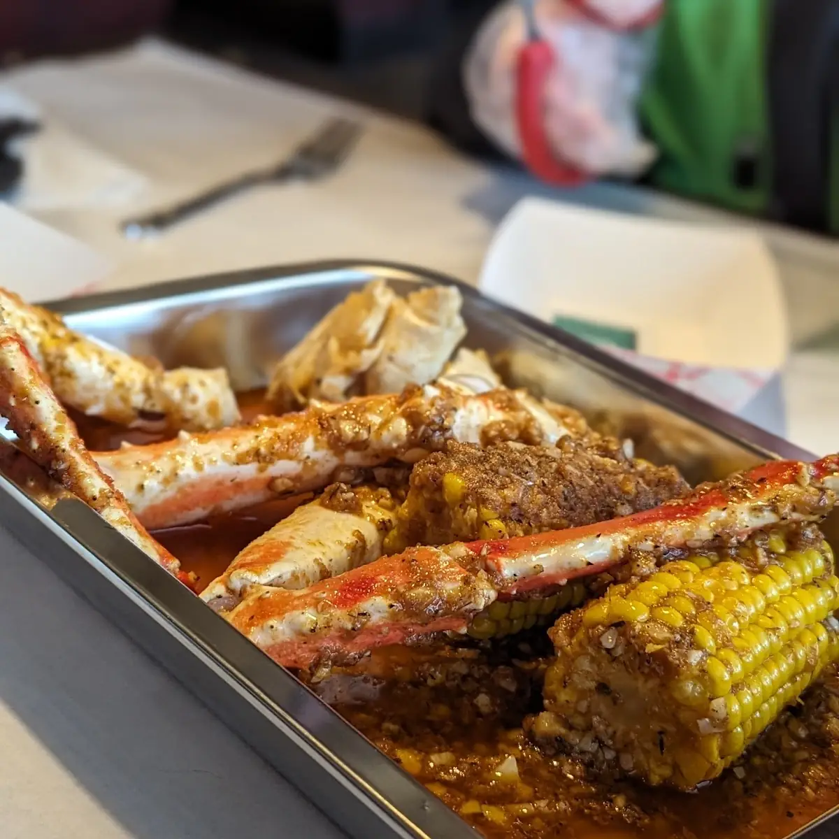 King Crab with Corn Garlic Butter Mild Sauce