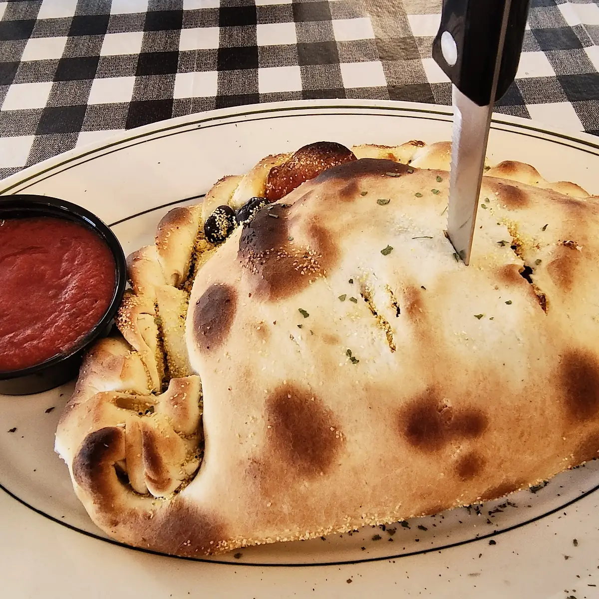 Calzone Pepperoni Sausage and Green Olives