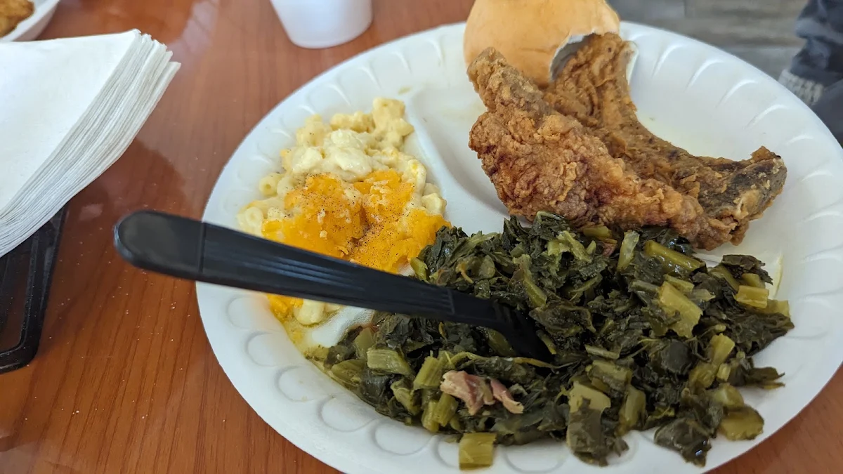 Fried Chicken Mac and Cheese with Greens