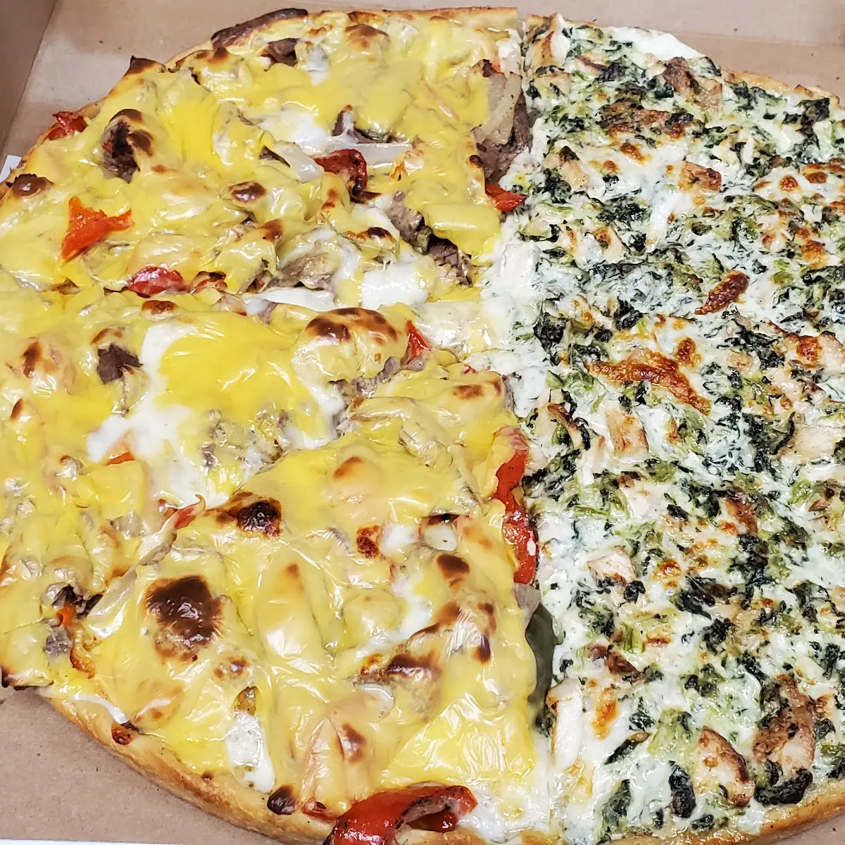 Philly's Cheese and Spinach Grill Chicken Alfredo
