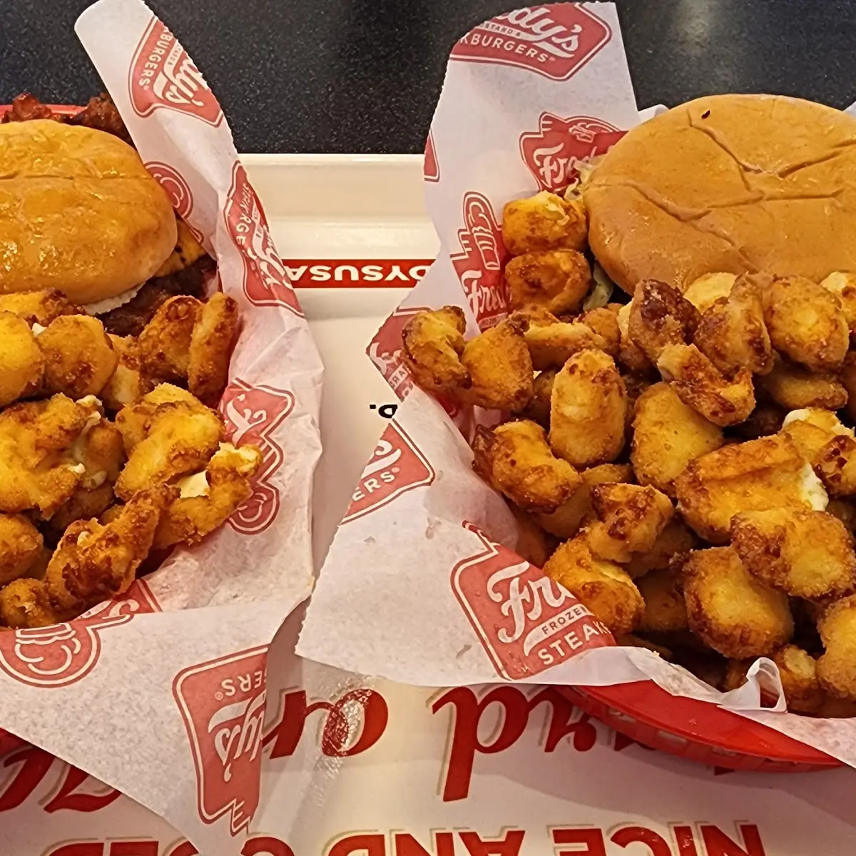Double Cheeseburger and Cheese Curds