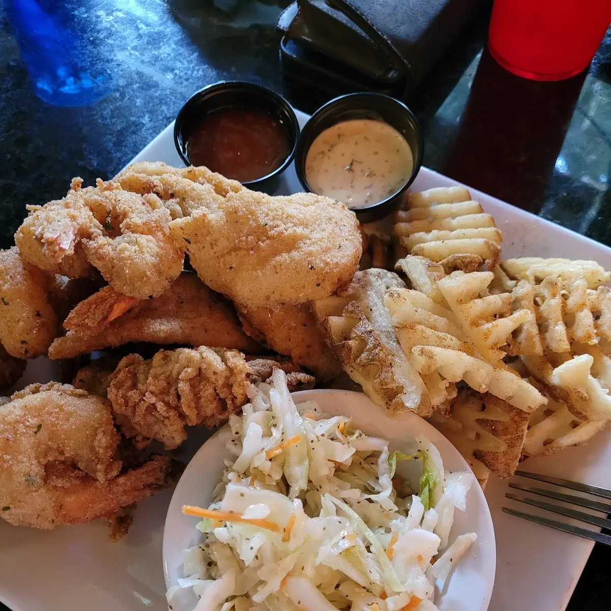 Seafood Platter Fish Shrimp & Scallops Fries