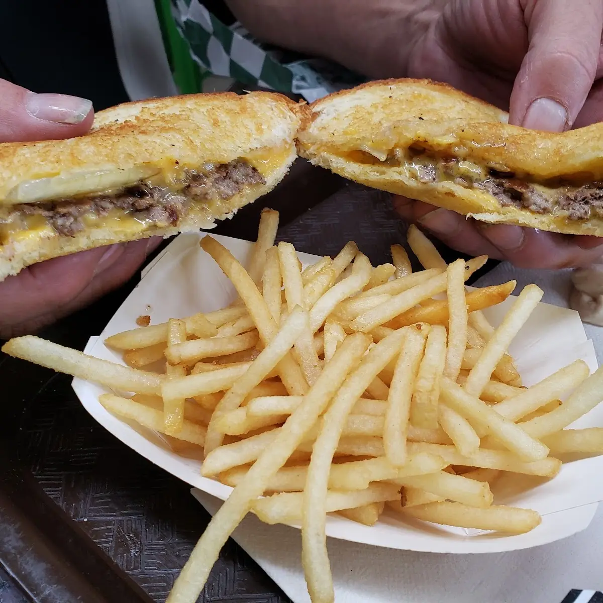 Patty Melt and Fries