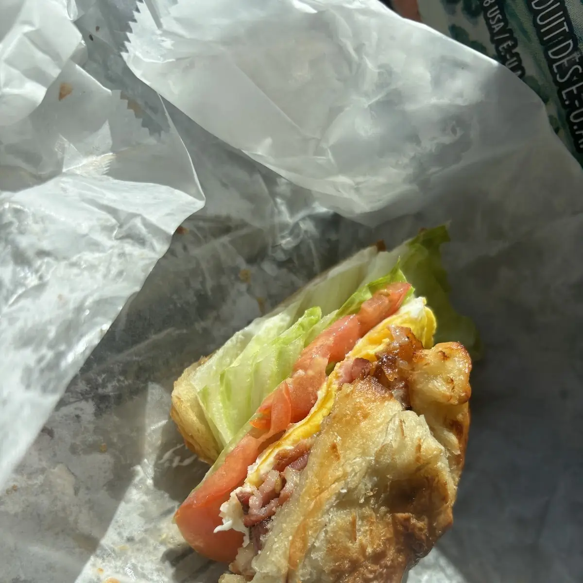 Bacon Egg and Cheese Breakfast Croissant