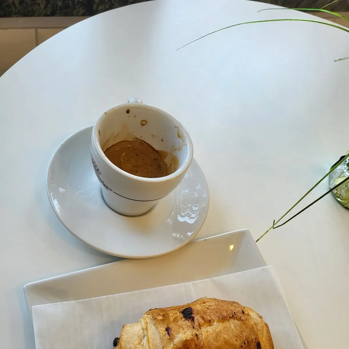 Double Espresso and Chocolate Croissant