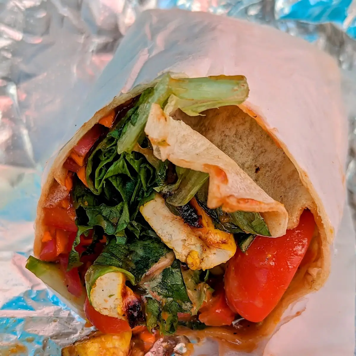 Tofu Veggie Wrap with BBQ Sauce