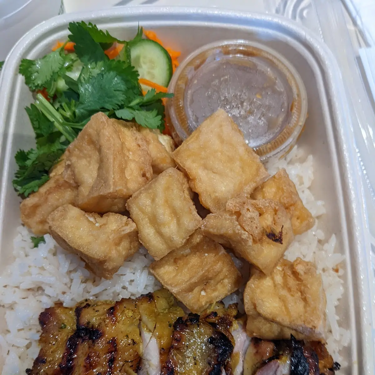 Grilled Chicken and Fried Tofu