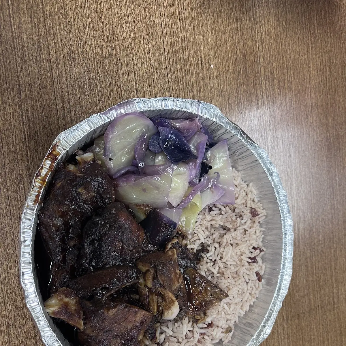 Oxtail Rice and Peas with Fried Plantains