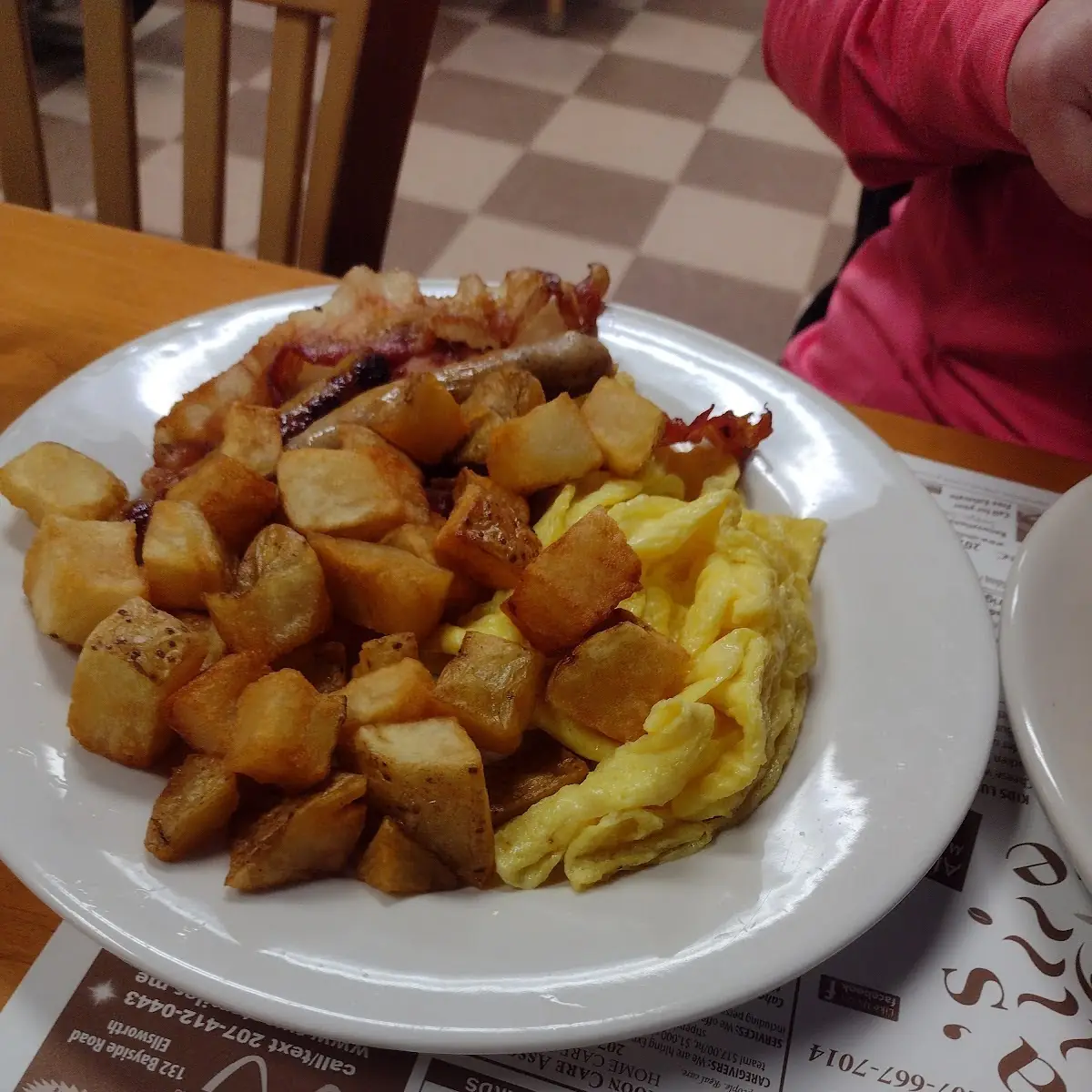 Scrambled Eggs Hash Browns Bacon