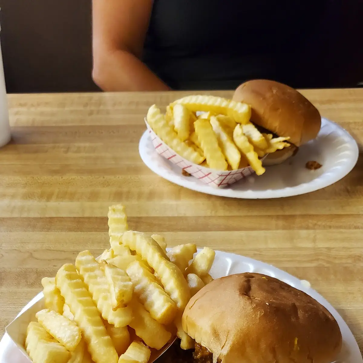 Corn Dog Fries and Burger