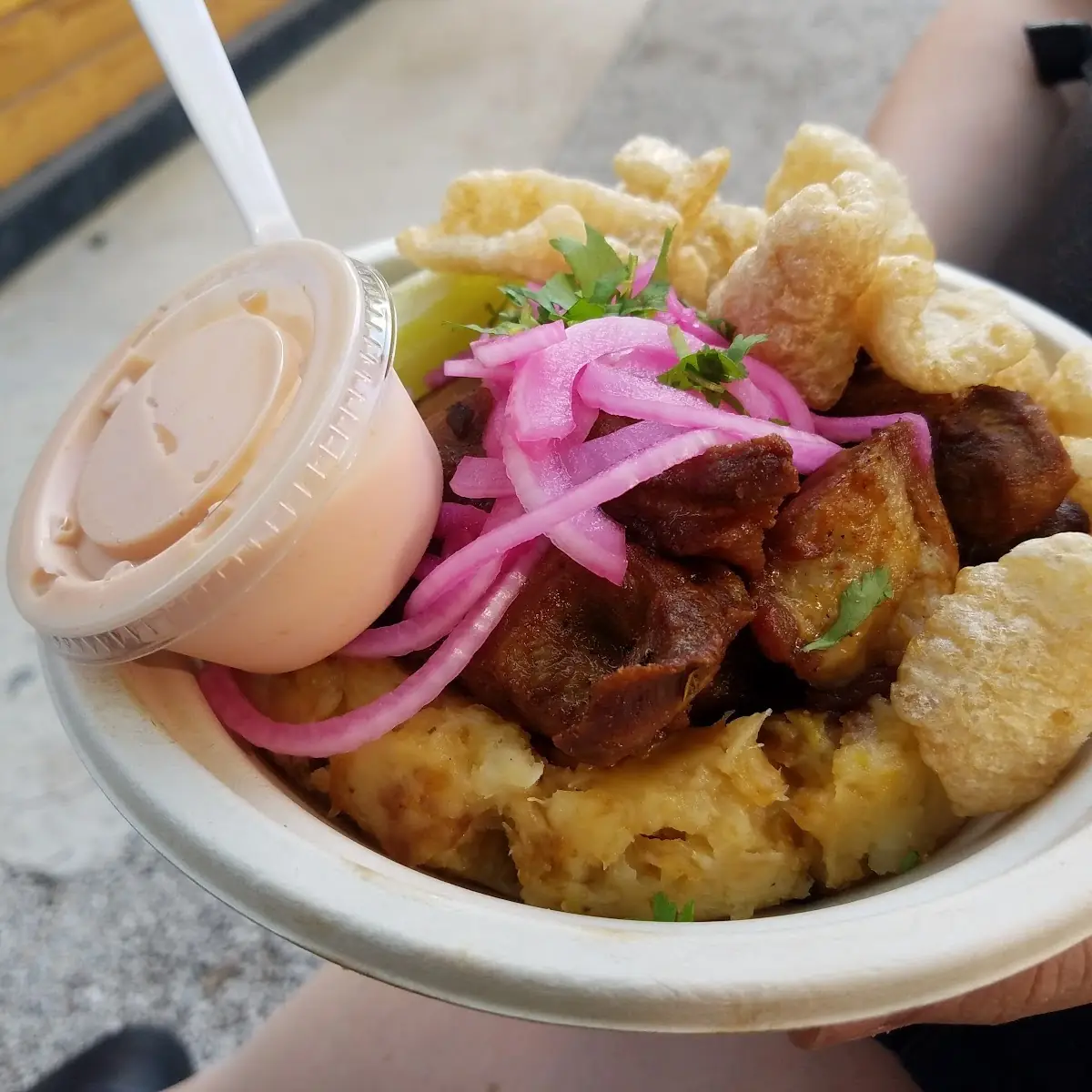 Mofongo Relleno De Carne Frita