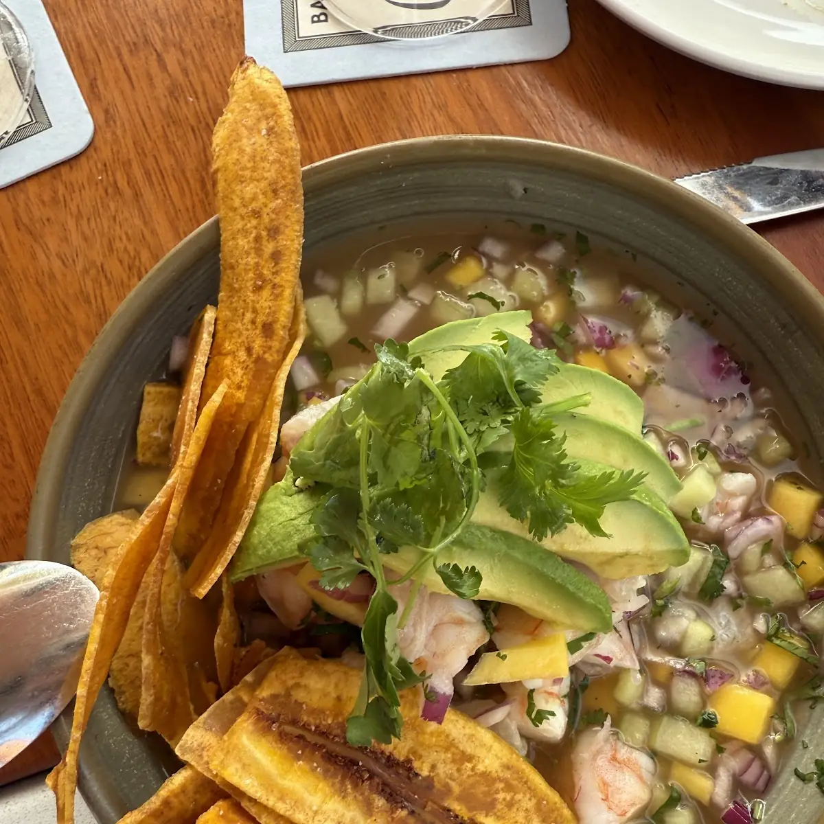 Fresh Seafood Ceviche with Plantain Chips