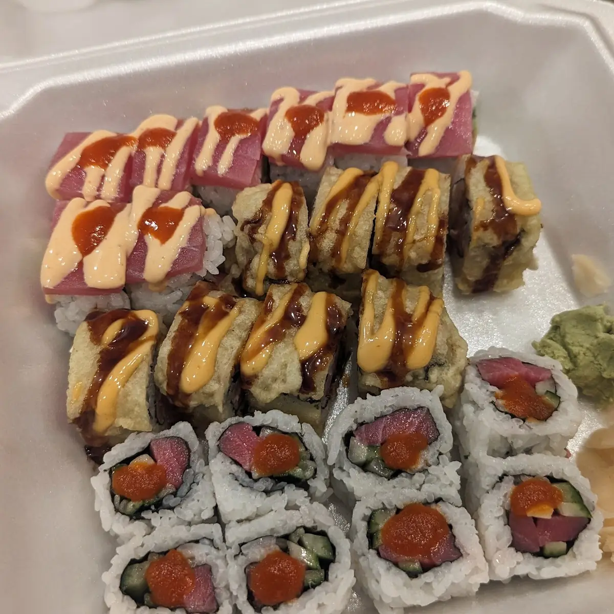 Assorted Sushi Rolls with Ginger and Wasabi