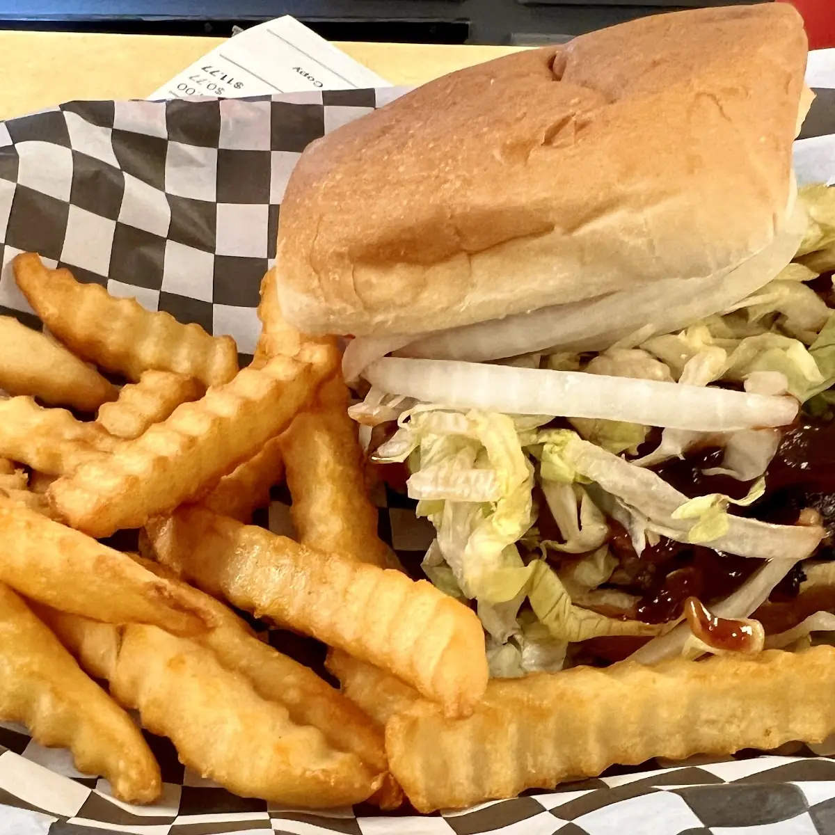 BBQ Bacon Burger with Fries