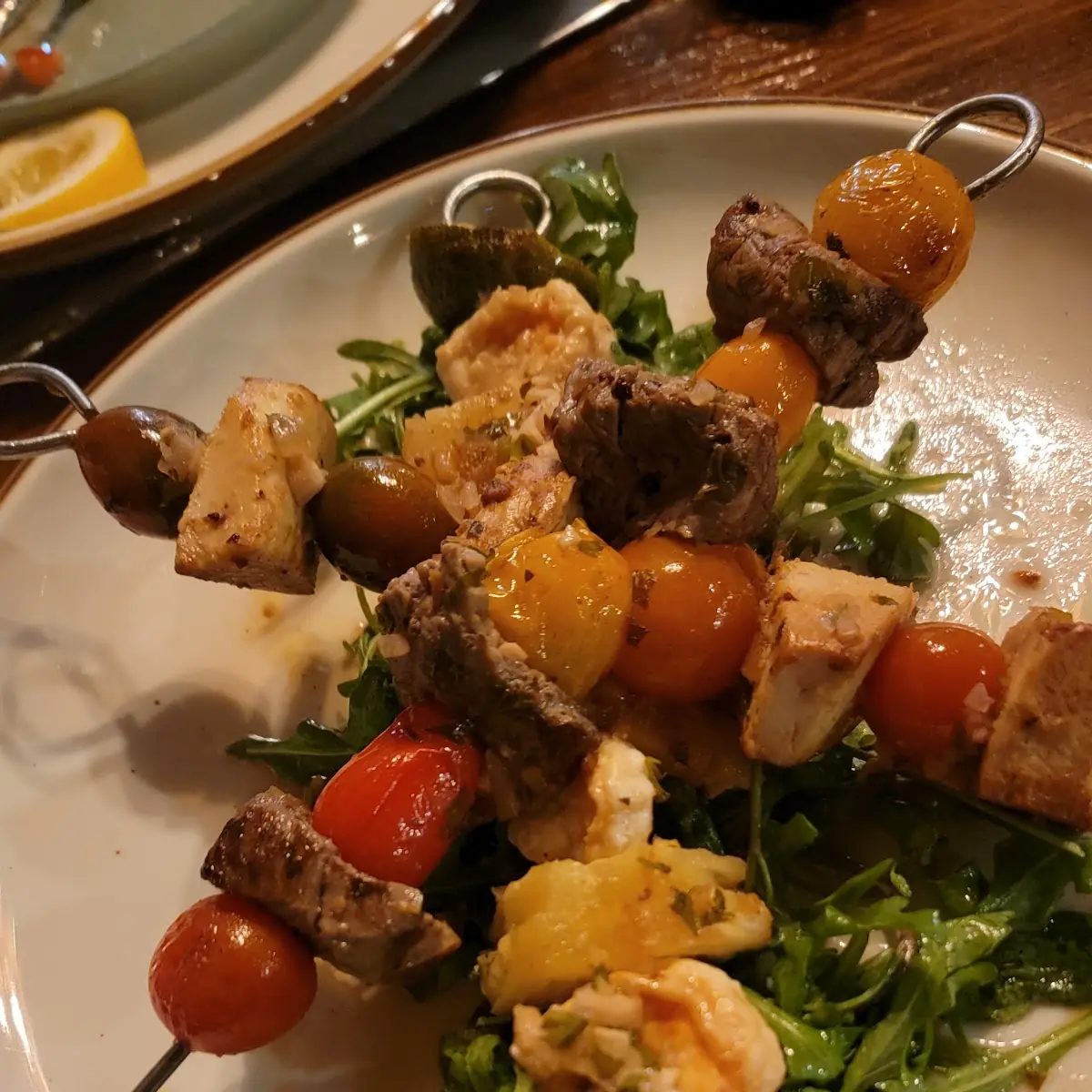Beef Chicken Shrimp Skewers