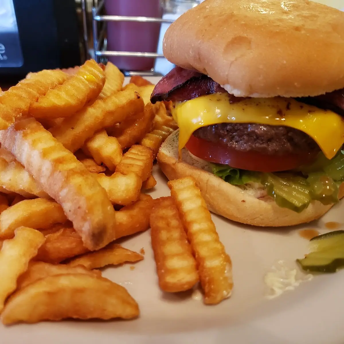 Bacon Cheeseburger and Fries