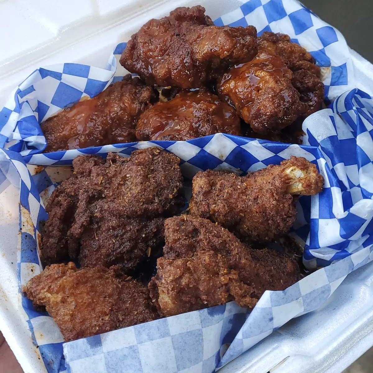 Lemon Pepper Wings & Mango Habanero Wings