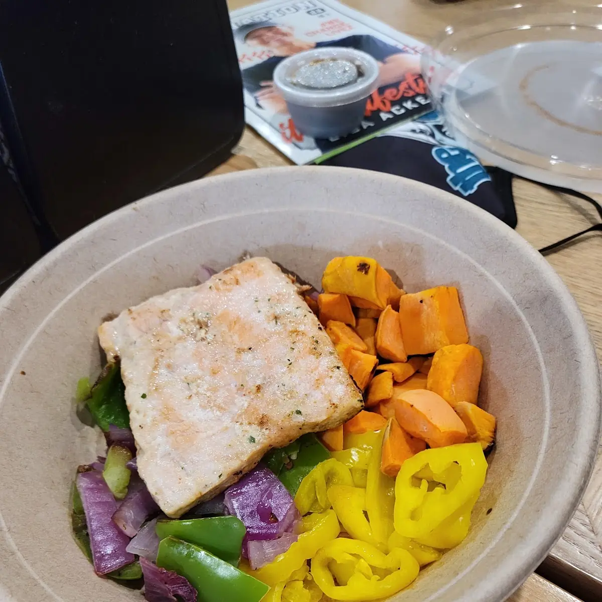 Salmon Onions Banana Peppers