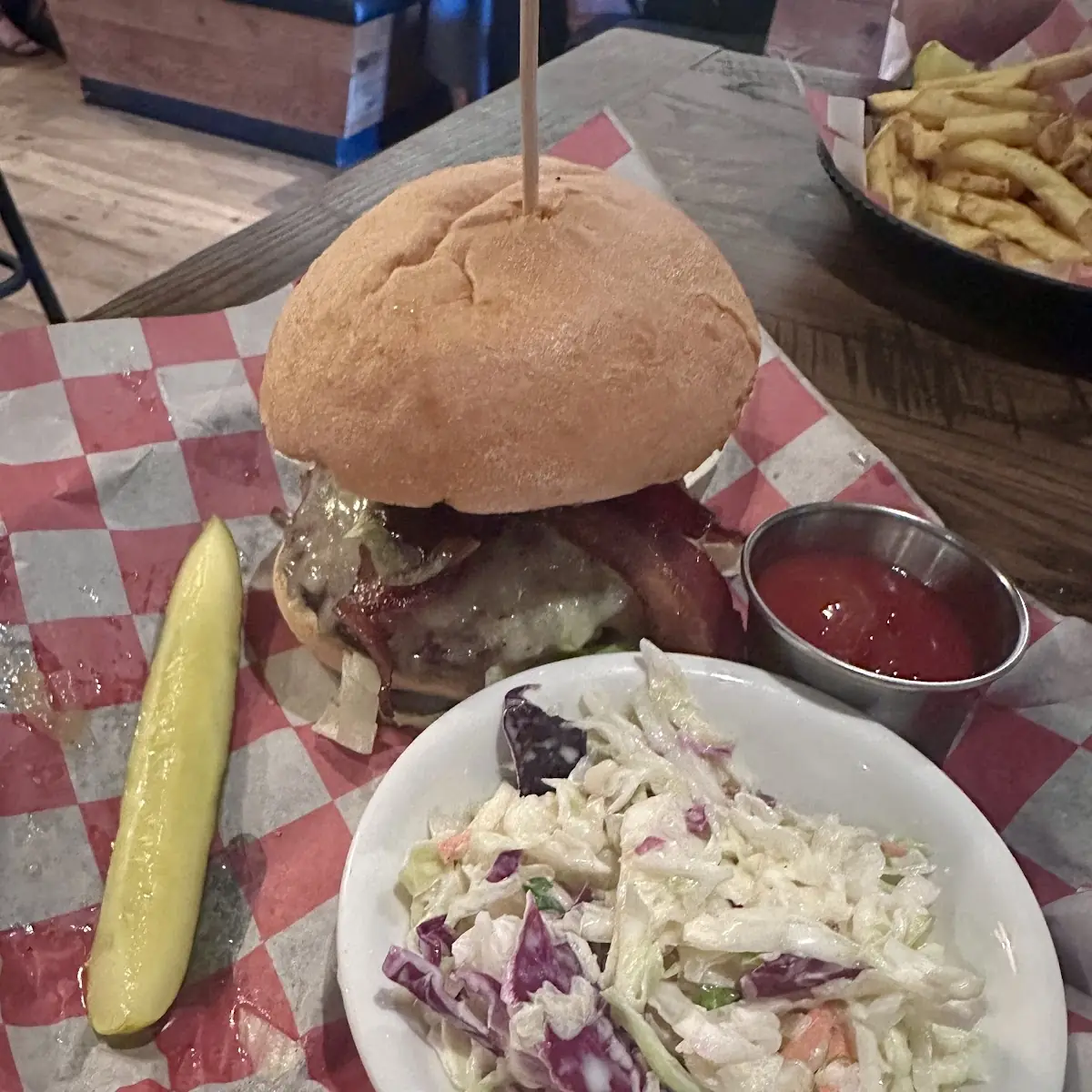 BBQ Bacon Cheddar Stacker with Gluten Free Bun