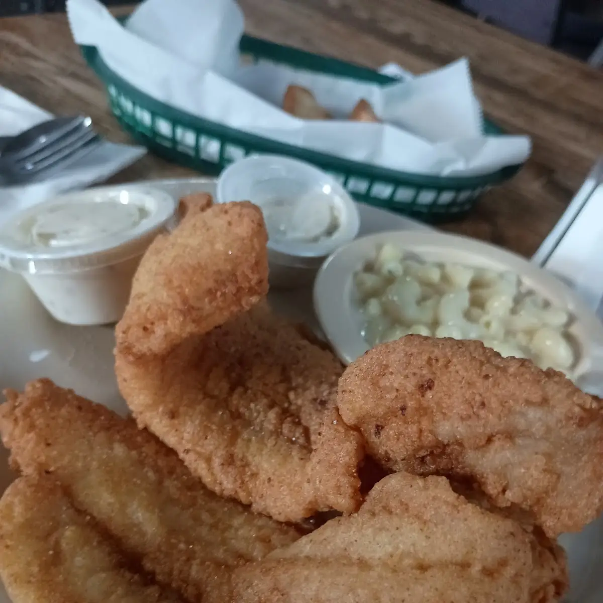 Catfish and Mac and Cheese