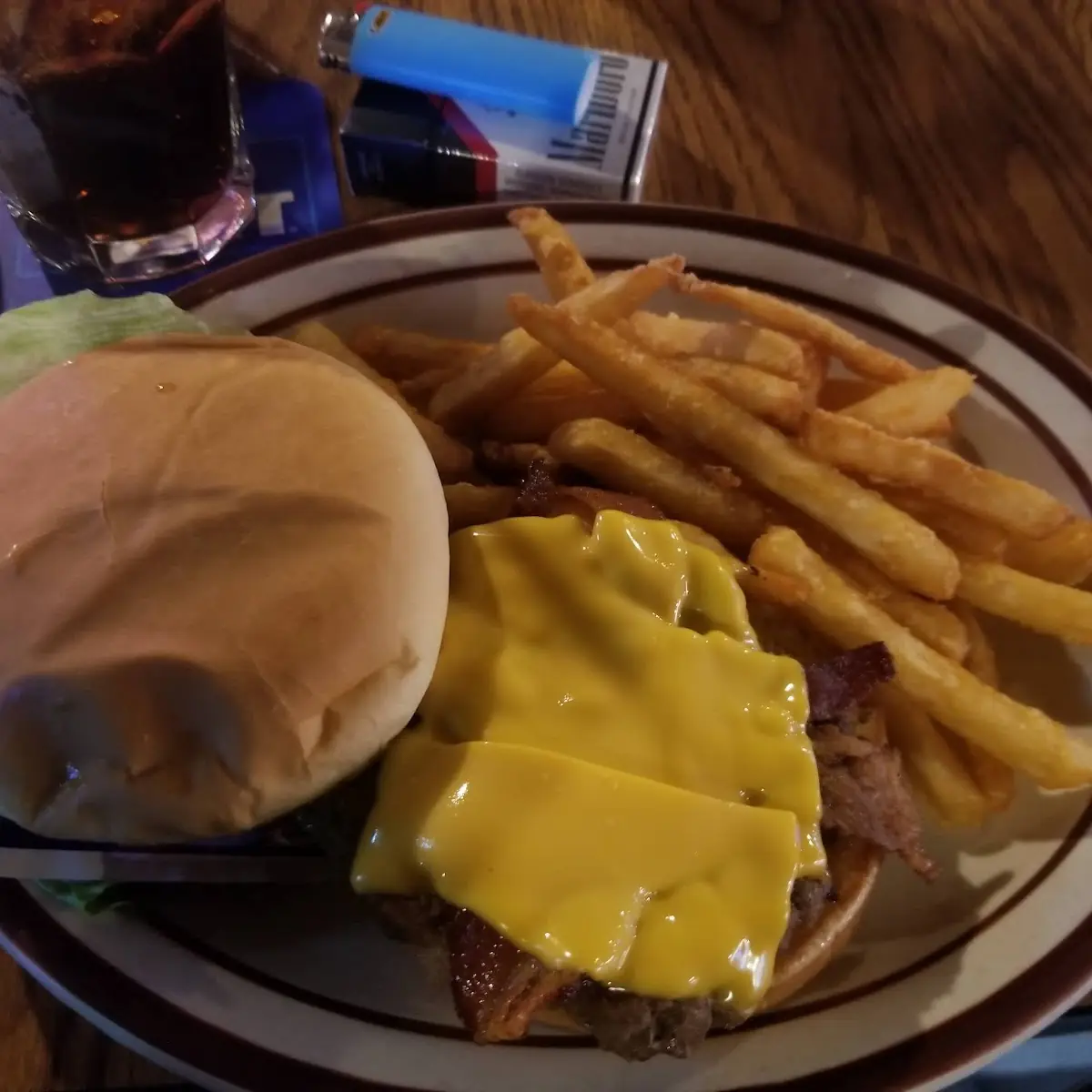 Cheese Burger and Fries