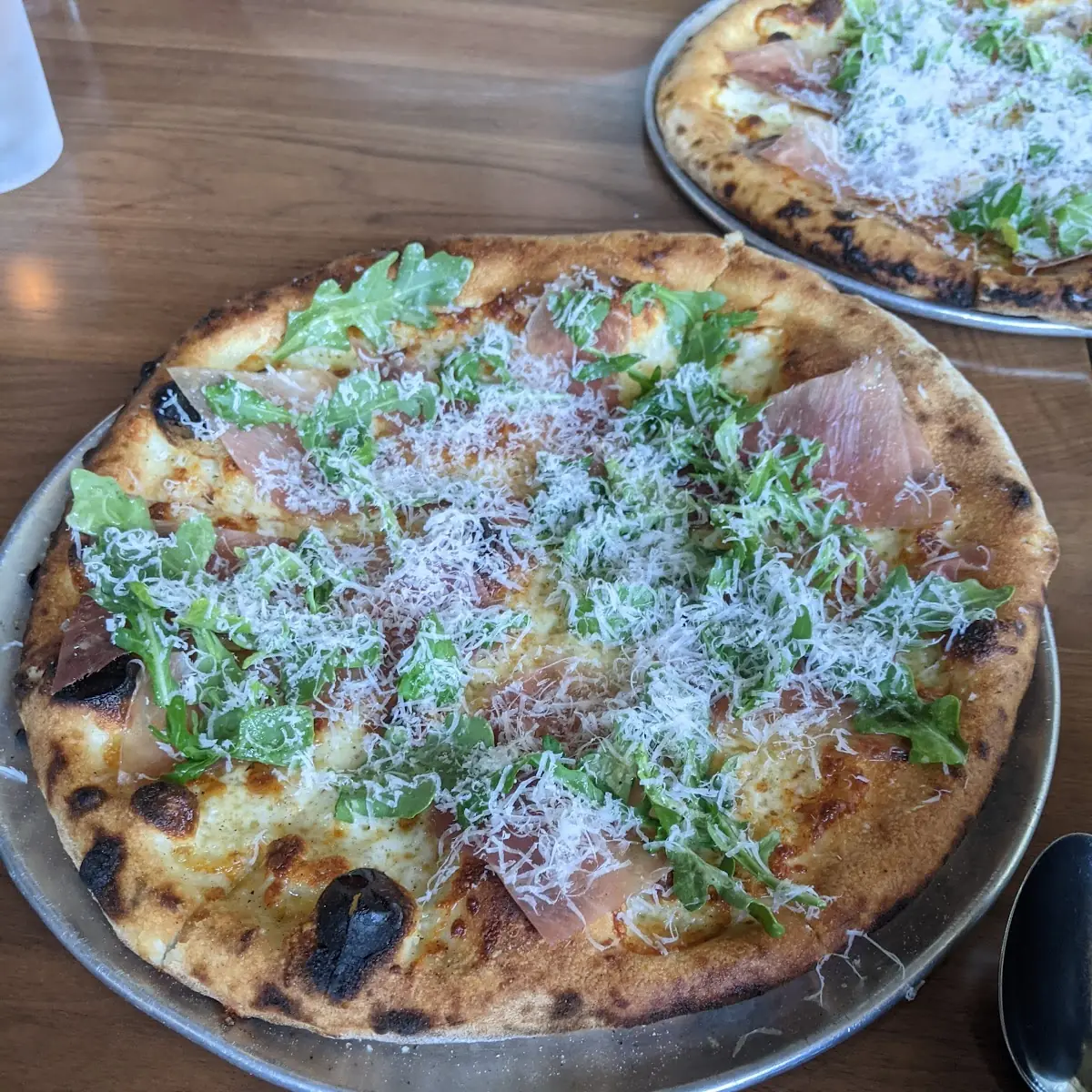 Prosciutto Pizza with Arugula and Parmesan