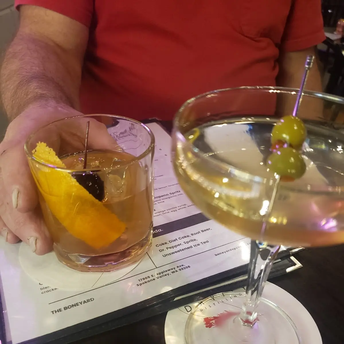 Old Fashioned & Dirty Martini